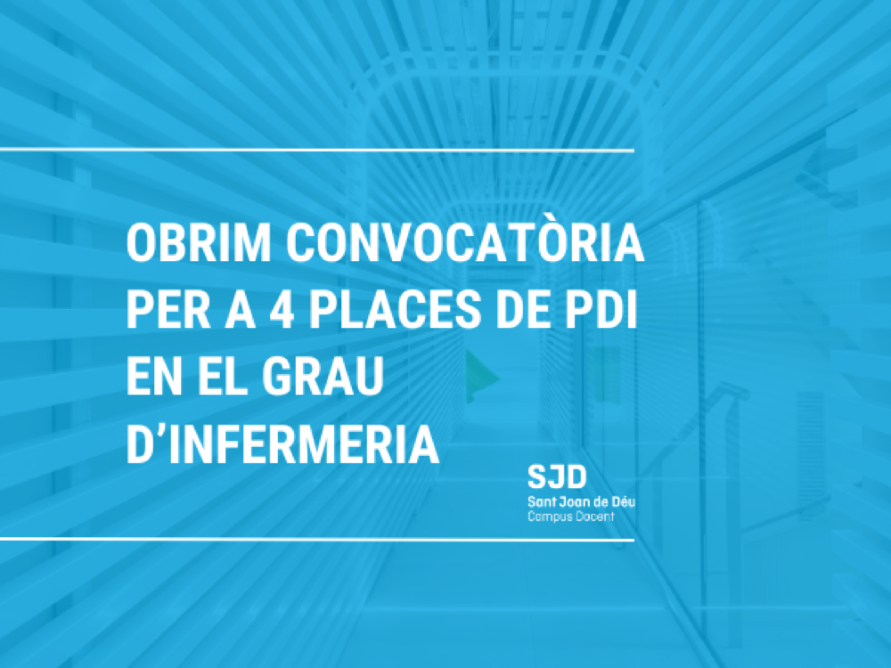 El CDSJD obre convocatòria per a quatre noves places de PDI per al curs 2025-2026